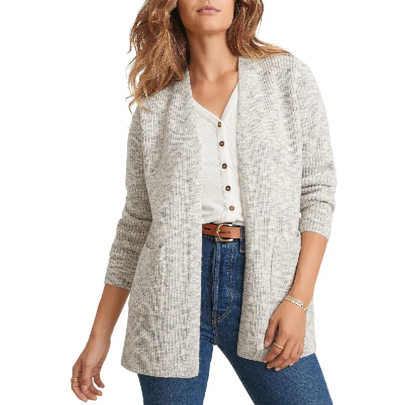 Updated Cabin Womens Heathered Open Front Cardigan Sweater