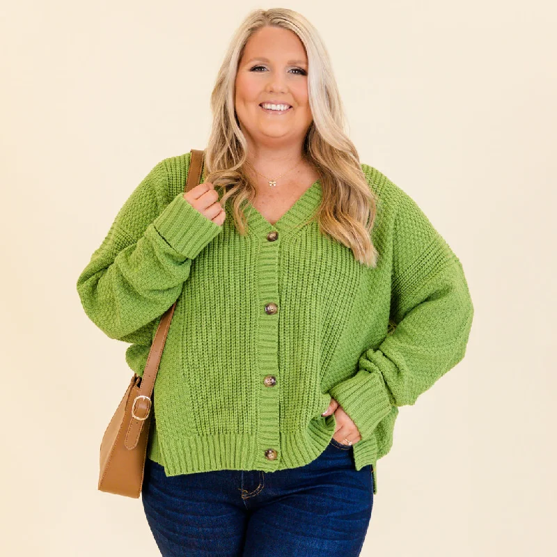 Crisp Evenings Cardigan, Lime