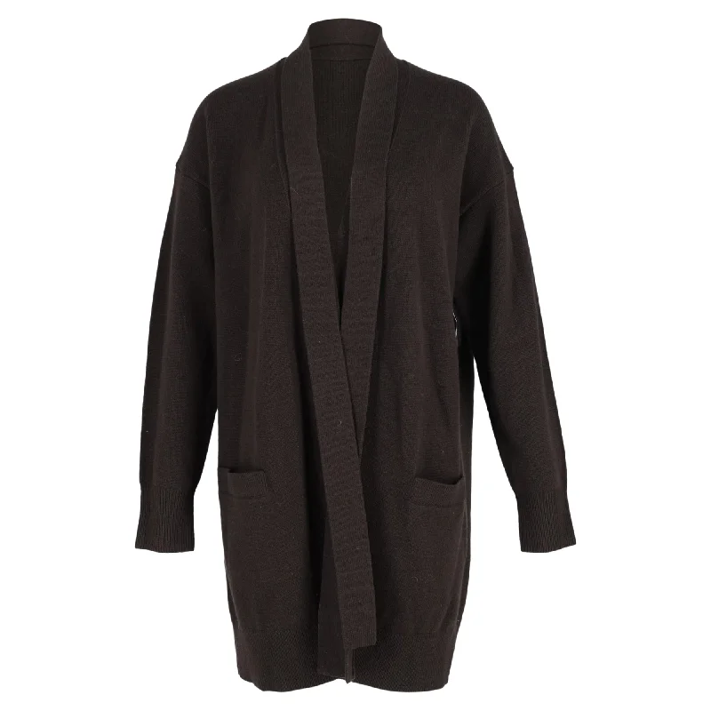 Joseph Belted Knitted Cardigan in Brown Wool