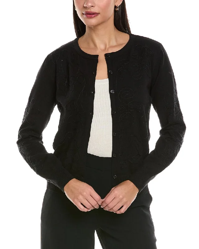 ANNA KAY Embroidered Cashmere-Blend Cardigan