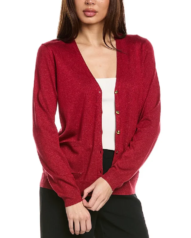 St. John Fine Gauge Lurex Knit Cardigan