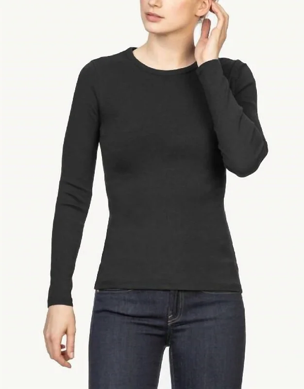 Long Sleeve Crew In Black