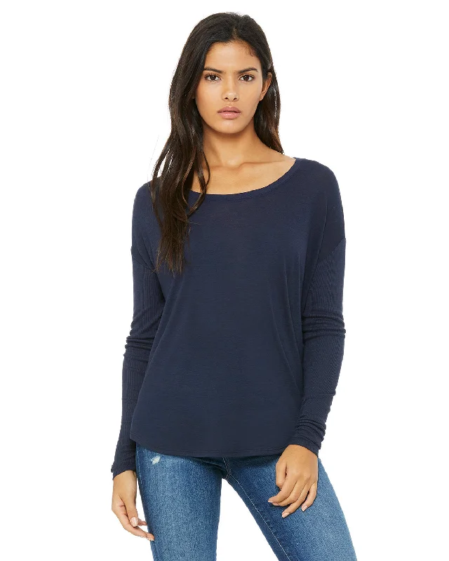 BELLA + CANVAS Ladies' Flowy Long-Sleeve T-Shirt with 2x1 Sleeves