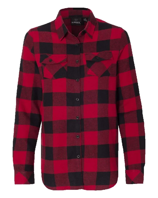 Burnside Women's Yarn-Dyed Long Sleeve Flannel Shirt