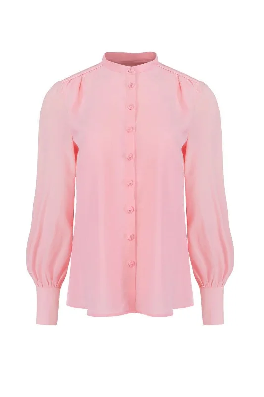 CANDY PINK CREPE DE CHINE SILK SHIRT