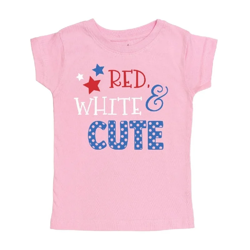 Girls Red White & Cute T-Shirt