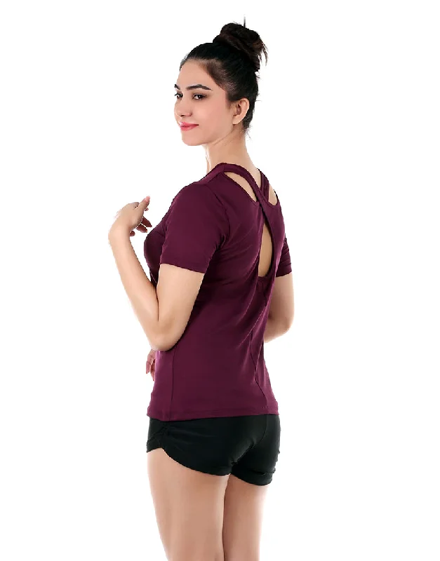 LOSHA EASY MOVEMENT RELAXED FIT T-SHIRT-PLUM