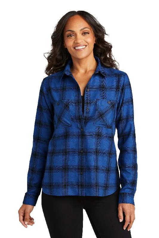 Royal/ Black Open Plaid