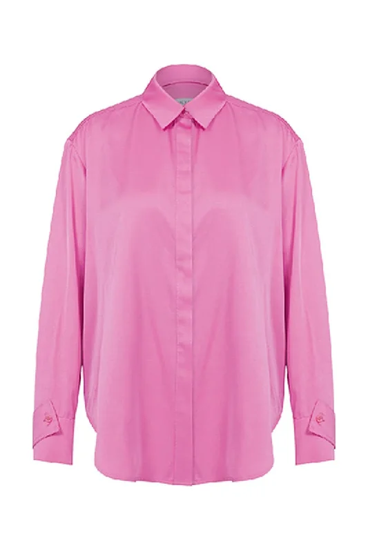 RAVENNA PARFAIT PINK SATIN SHIRT