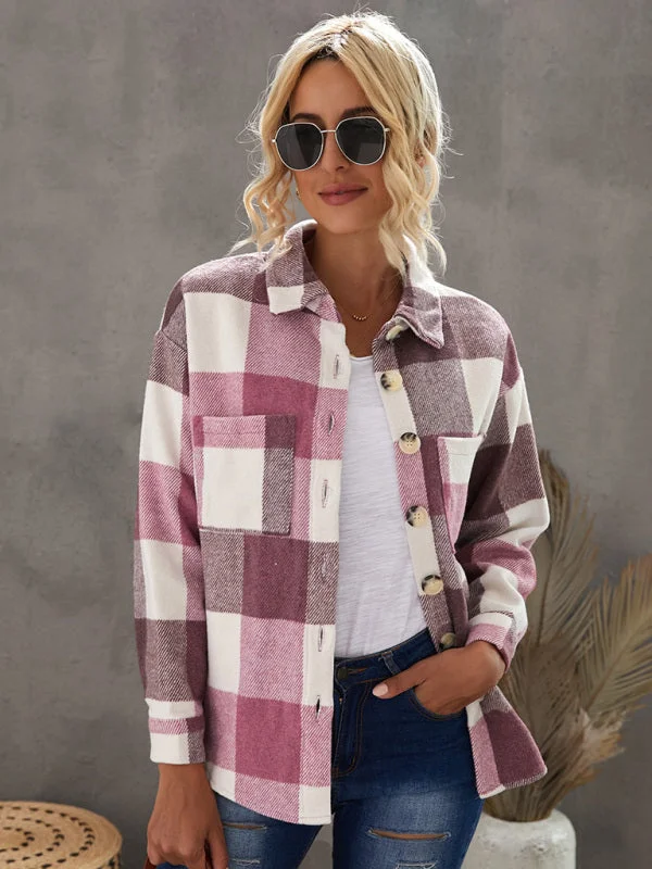 Fall- Winter Plaid Jacket - Shirt Shacket