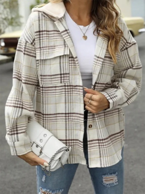 Plaid Shacket for Urban Adventures - Hooded Shirt Jacket